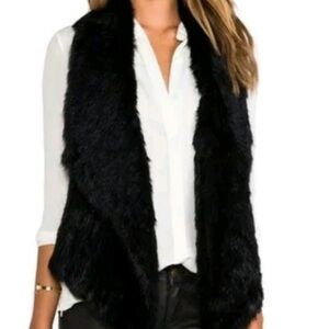 NEW Elizabeth and James Black Fur Vest